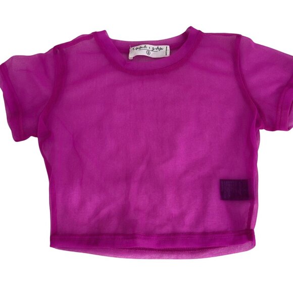 Set Of 3 Womens Crop Tops: L.A. Hearts Striped Emma/Sam Sheer Purple Multicolor - Picture 4 of 14